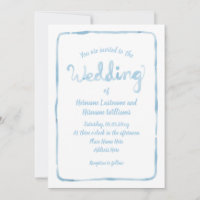 Hand Drawn Light Blue Simple Frame Wedding