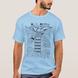 Hand Drawn Lighthouse Doodle T-Shirt