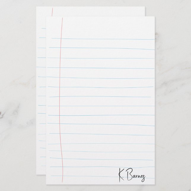 Hand Drawn Lined Paper (Front/Back)