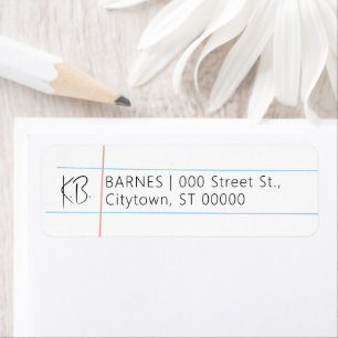 Hand Drawn Lined Paper Label