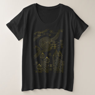 Hand Drawn Lines By EDDArt - Come together 3 Plus Size T-Shirt