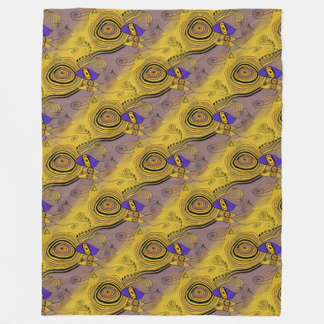 Hand Drawn Lines By EDDArt - Come together 6 Fleece Blanket (Front)