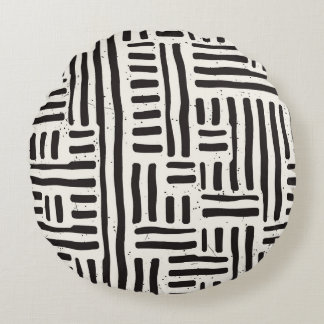 Hand-drawn lines, grungy seamless texture. round cushion