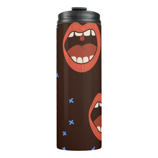 Hand-Drawn Lips: Cute Mouth Pattern. Thermal Tumbler (Front)