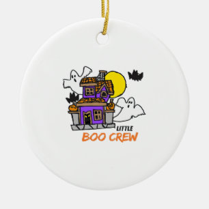 Hand Drawn Little Boo Crew Halloween Ceramic Tree Decoration