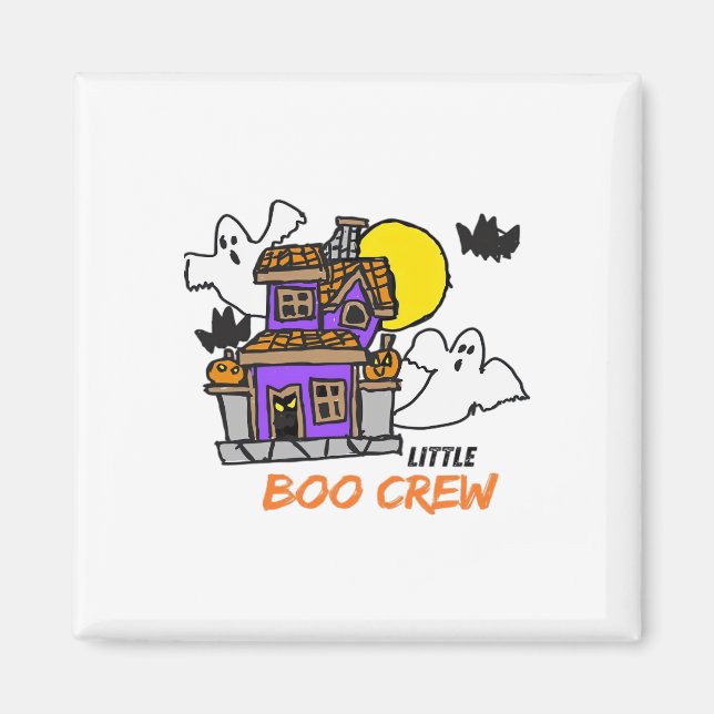 Hand Drawn Little Boo Crew Halloween Magnet (Front)
