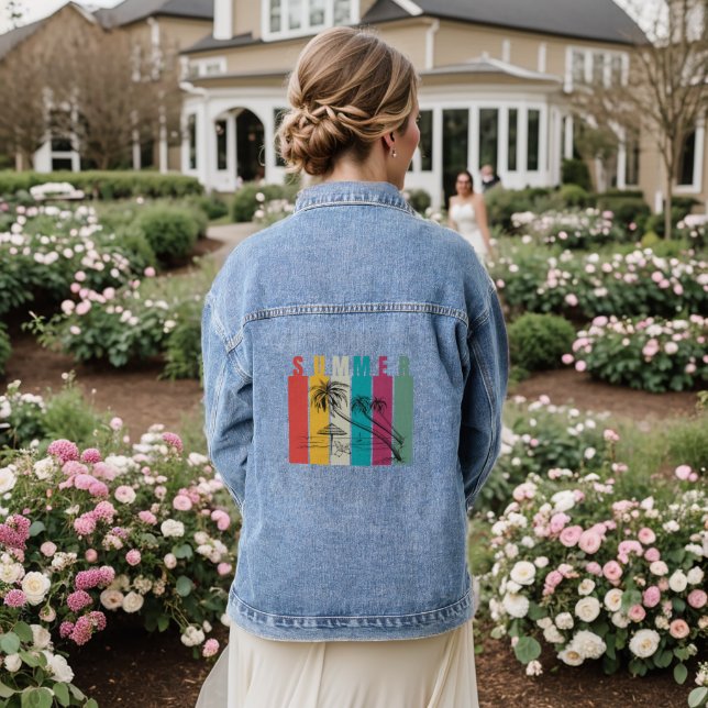 Hand-Drawn Look Art Lover's Denim Jacket - Unique  (Wedding Back)