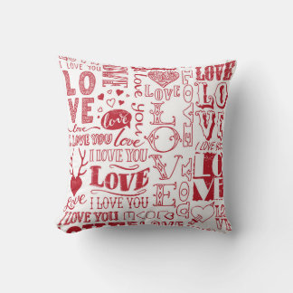 hand-drawn love doodles cushion