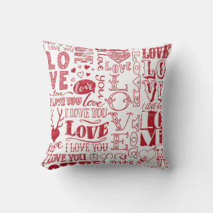 hand-drawn love doodles  cushion