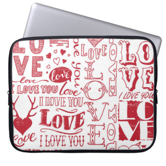hand-drawn love doodles laptop sleeve