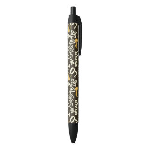 Hand Drawn Love Pattern Black Ink Pen