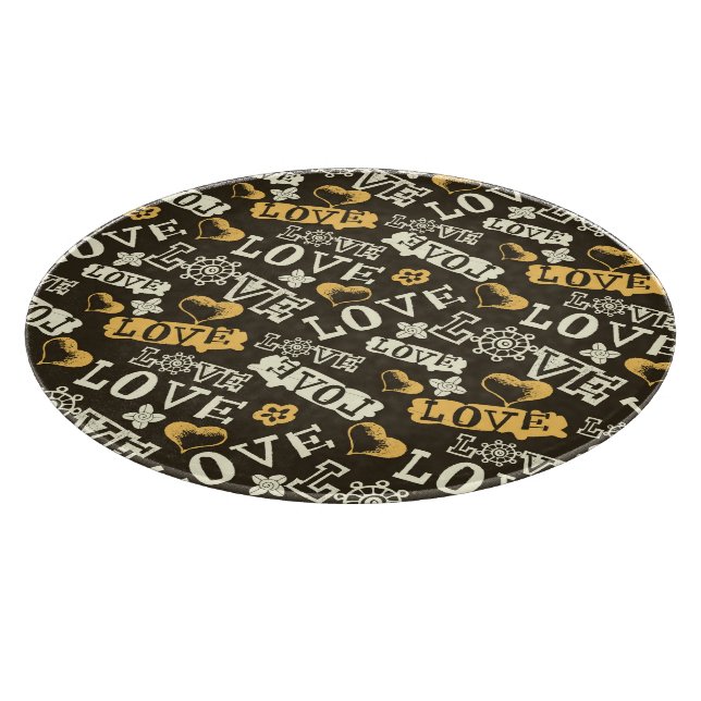 Hand Drawn Love Pattern Cutting Board (Corner)