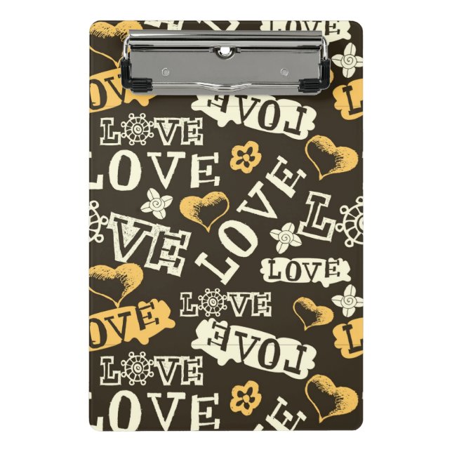 Hand Drawn Love Pattern Mini Clipboard (Front)