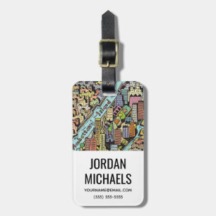 Hand Drawn Map of New York City Luggage Tag