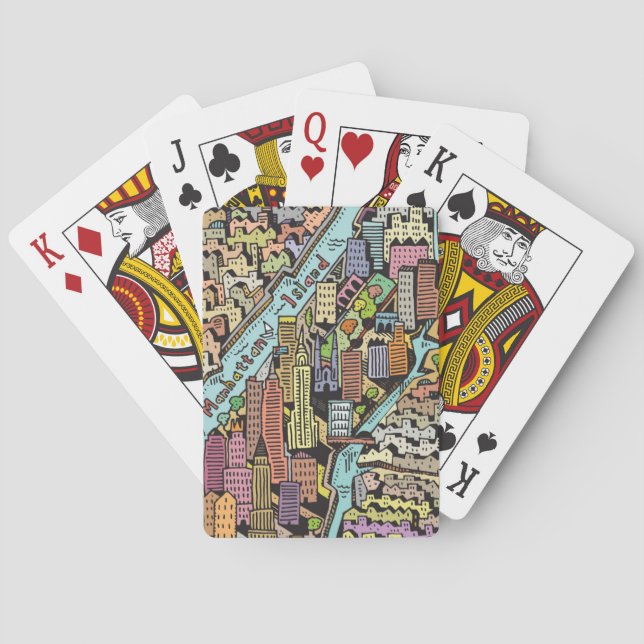 Hand Drawn Map of New York City Playing Cards (Back)