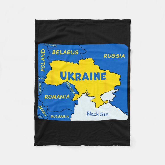 Hand Drawn Map Of Ukraine  Fleece Blanket (Front)