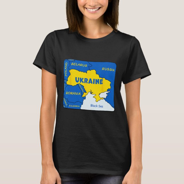 Hand Drawn Map Of Ukraine  T-Shirt (Front)