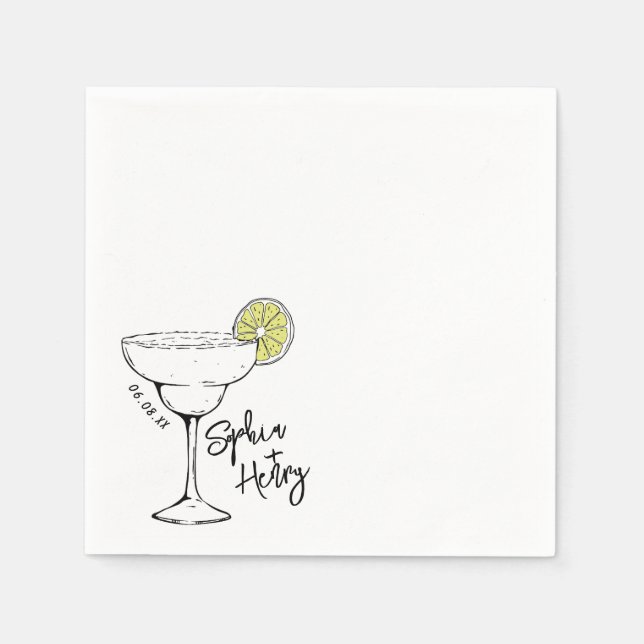 Hand Drawn Margarita Cocktail  Napkin (Front)