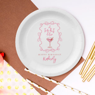 Hand Drawn Martini A Tiny Bit Older Birthday Party Paper Plate