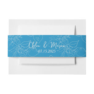 Hand Drawn Mediterranean Lemon Wedding Invitation Belly Band