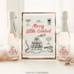 Hand Drawn Merry Christmas Personalised Gift Sparkling Wine Label<br><div class="desc">Send everyone home from the Christmas party with a fun festive champagne treat! See the entire collection for more matching items!</div>