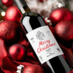 Hand Drawn Merry Christmas Personalised Gift Wine Label<br><div class="desc">Send everyone home from the Christmas party with a fun festive champagne treat! These also make great gifts to bring to a Holiday Party. See the entire collection for more matching items!</div>