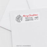 Hand Drawn Merry Christmas Return Address Label<br><div class="desc">Hand Drawn Merry Christmas. Whimsical,  simple,  elegant. See the entire collection for more matching items!</div>