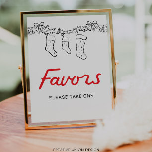 Hand Drawn Merry Little Baby Shower Favours Sign