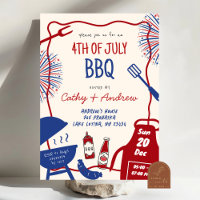 Hand Drawn Minimalist BBQ 4th of July BBQ 