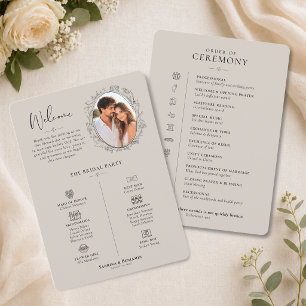 Hand Drawn Minimalist Ceremony Program Programme