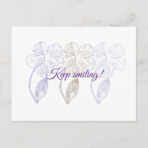 Hand-Drawn Minimalist Flowers Postcard