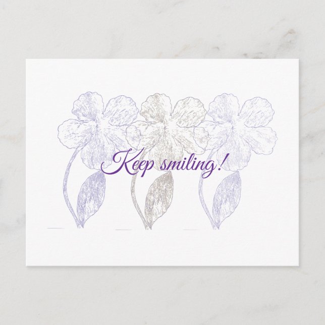 Hand-Drawn Minimalist Flowers Postcard (Front)