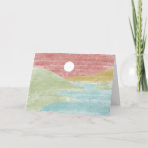 Hand Drawn Minimalist Landscape Greeting Card