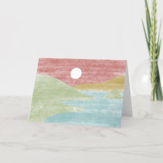 Hand Drawn Minimalist Landscape Greeting Card