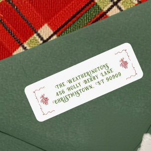 Hand Drawn Mistletoe Christmas Return Address