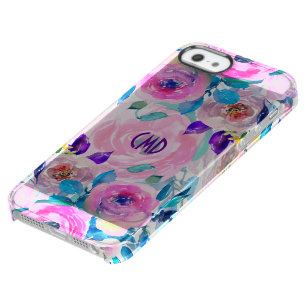 Hand Drawn Modern Colourful Floral Collage GR3 Clear iPhone SE/5/5s Case