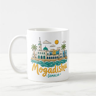 Hand Drawn Mogadishu Somalia Travel Art Landmark Coffee Mug