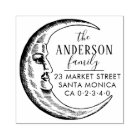 Hand Drawn Moon Custom Family Name Return Address