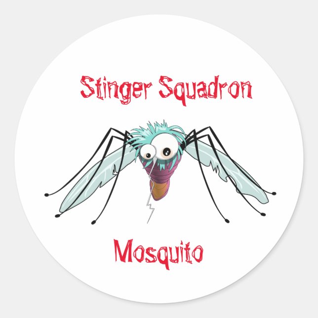 Hand drawn Mosquito  Classic Round Sticker (Front)