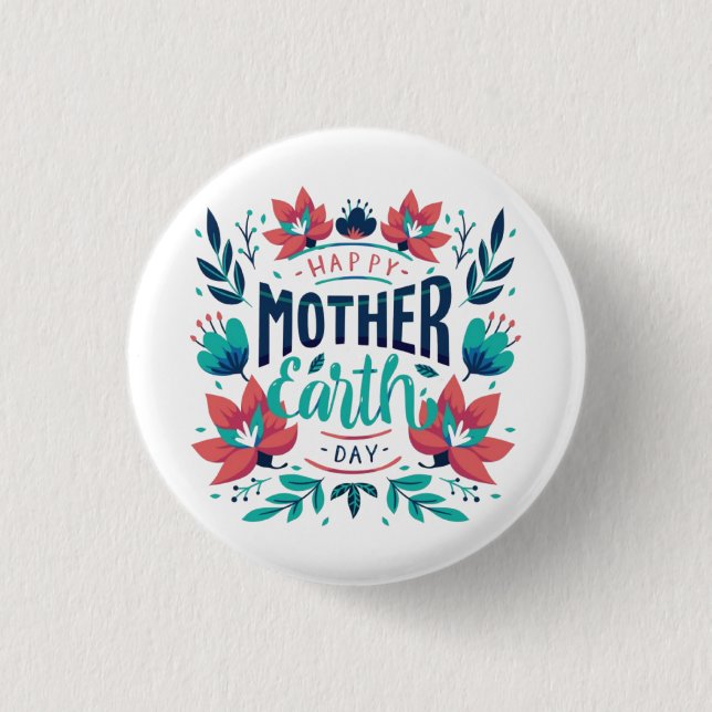 Hand Drawn Mother Earth Day Design-23184 3 Cm Round Badge (Front)