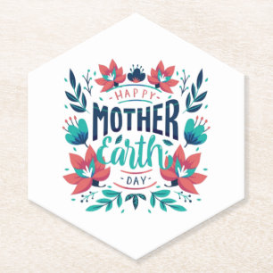 Hand Drawn Mother Earth Day Design-23184 Paper Coaster