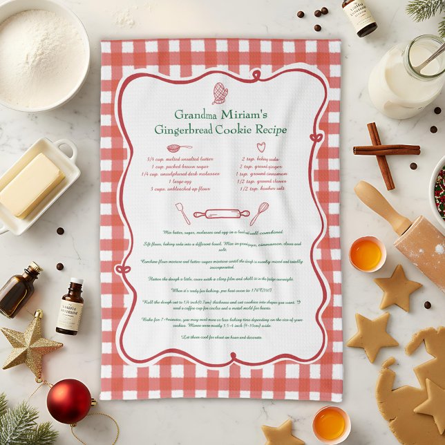 Hand Drawn Mother's Day Keepsake Family Recipe Tea Towel (Creator Uploaded)