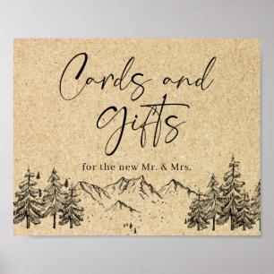 Hand Drawn Mountains Cards & Gifts Wedding Sign
