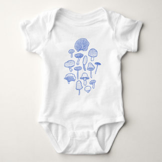 Hand Drawn Mushrooms Collage Baby Bodysuit