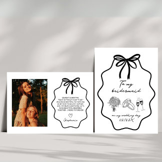 Hand Drawn My Bridemaid On My Wedding Day Photo Invitation