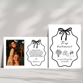 Hand Drawn My Bridemaid On My Wedding Day Photo Invitation