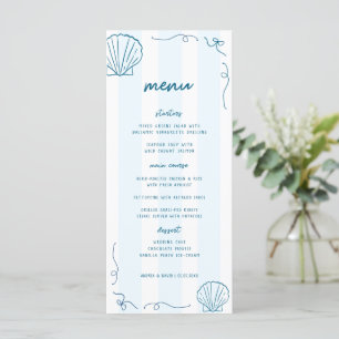 Hand Drawn Nautical Seashell Coastal Wedding Menu