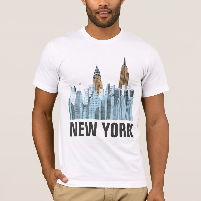 Hand Drawn New York City, NY T-Shirt (Front)