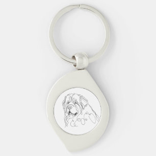 Hand Drawn Newfoundland Minimalist Line Art Key Ring