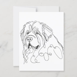 Hand Drawn Newfoundland Minimalist Line Art Postcard